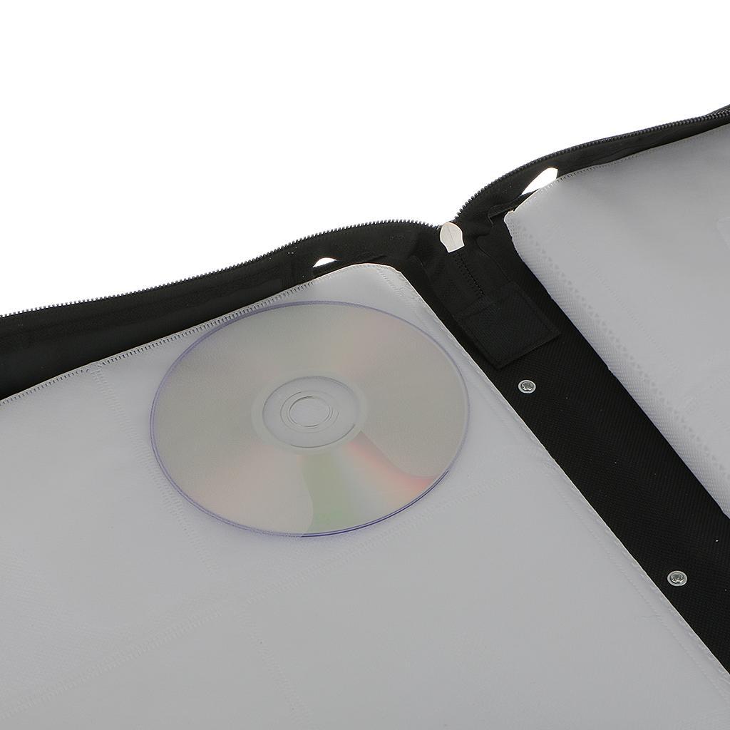 2 Pieces Durable Leather Large CD DVD VCD Disk Storage Case Holder Bag Black