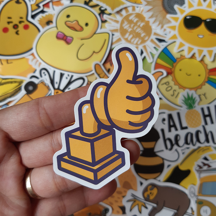 Bộ Sticker dán cao cấp chủ đề MÀU VÀNG - YELLOW - Dùng dán Xe, dán mũ bảo hiểm, dán Laptop...