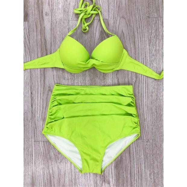 freeship Bikini hai mảnh đẹp dạ quang có gọng nữ tính mặc đi biển