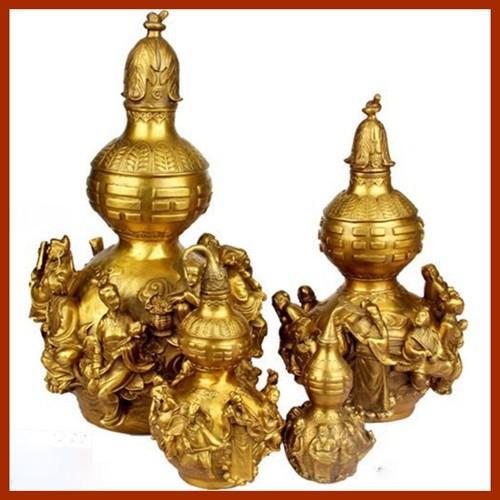 Hồ lô BÁT TIÊN đồng phong thủy nắp mở