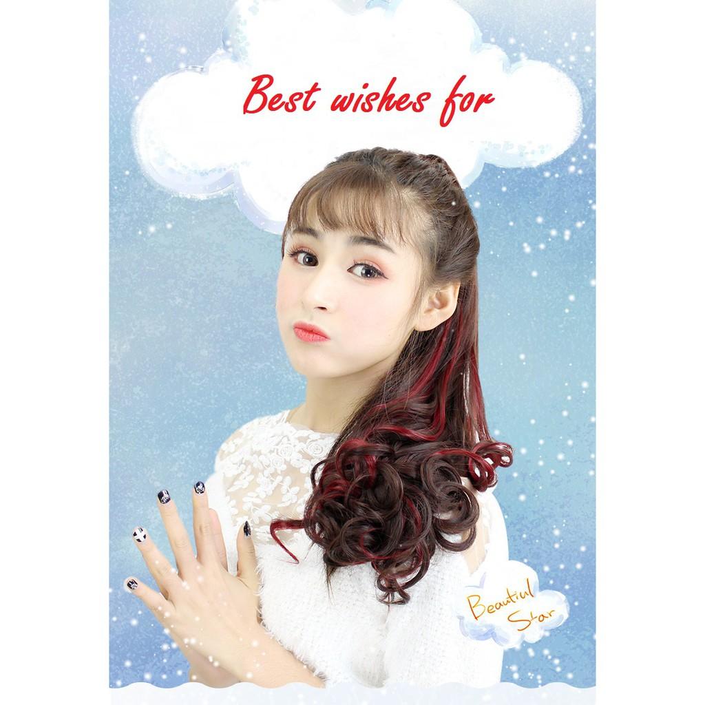 Tóc cột line đỏ vang