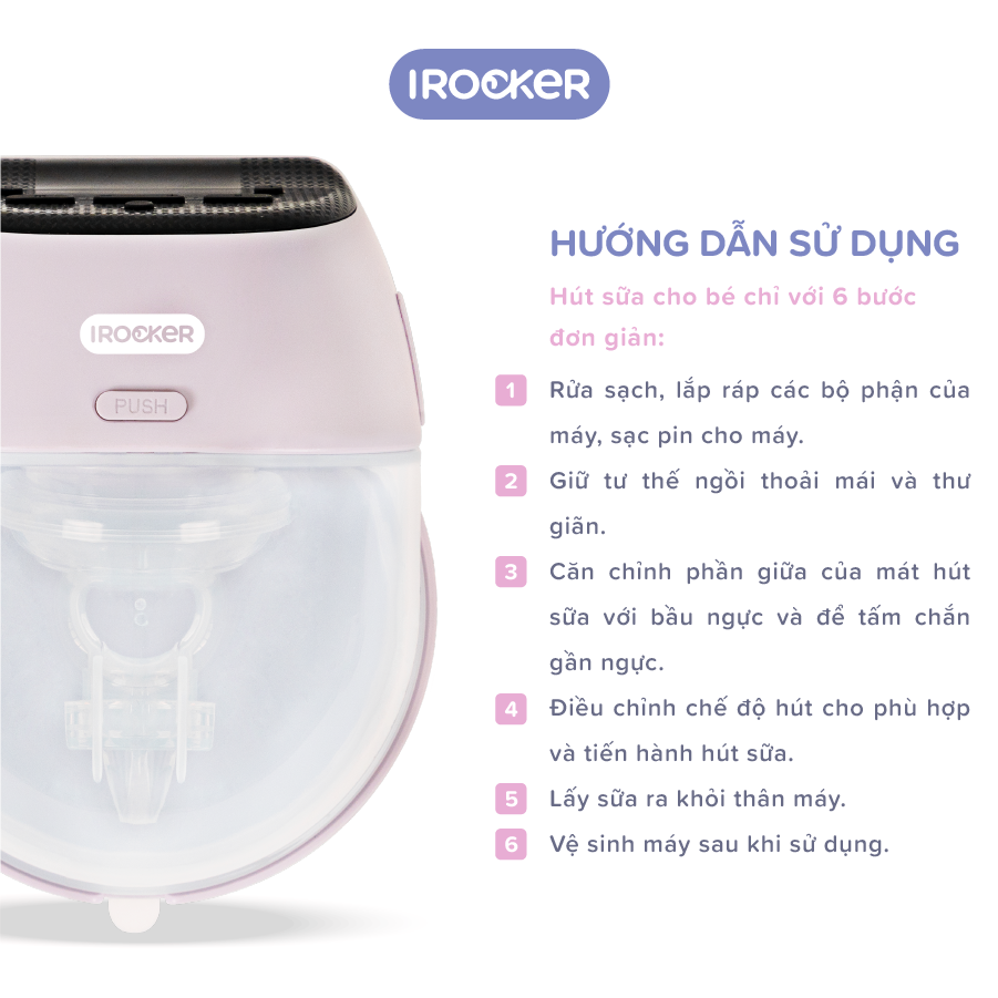 Máy hút sữa bằng điện không dây IROCKER thiết kế nhỏ gọn - BP 002