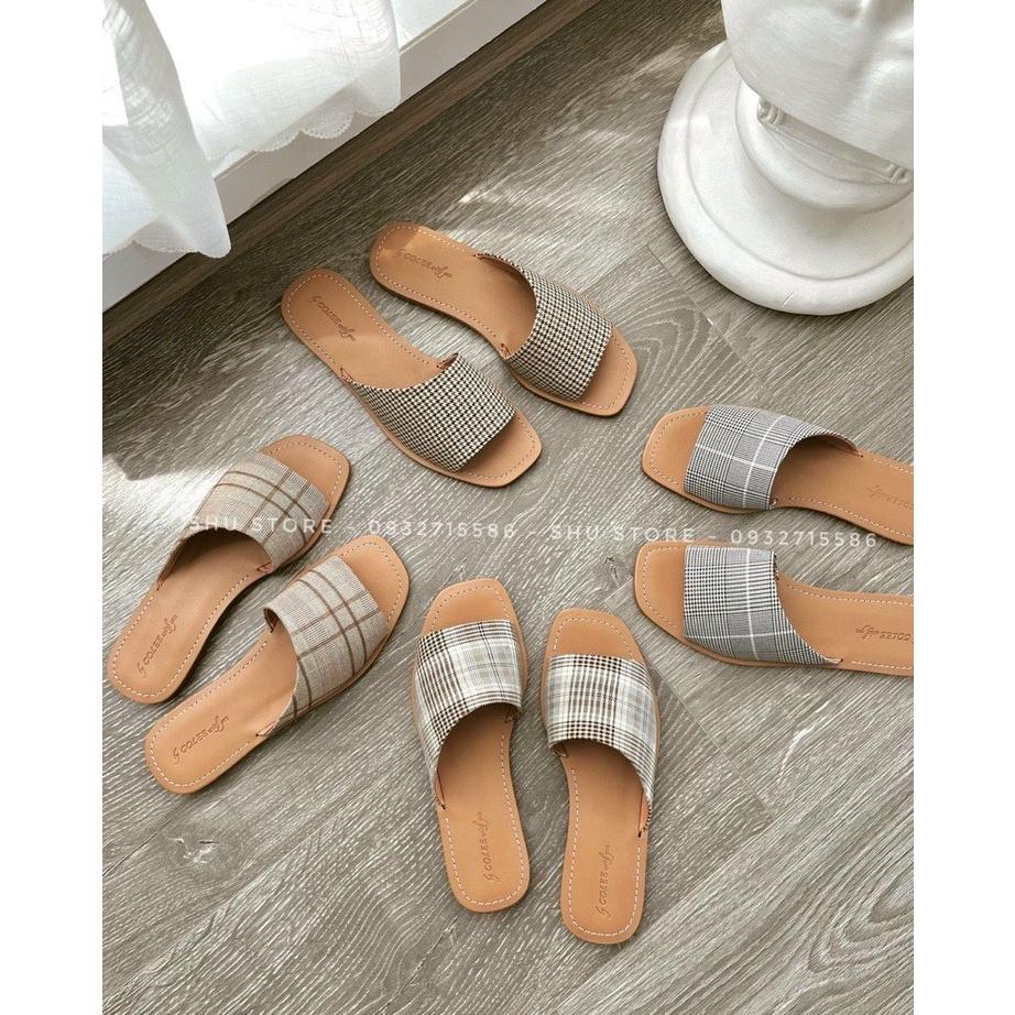 DÉP ĐẾ BỆT XINH XẮN SHU STORE - DÉP BẢN NGANG MŨI VUÔNG QUAI XÉO TO