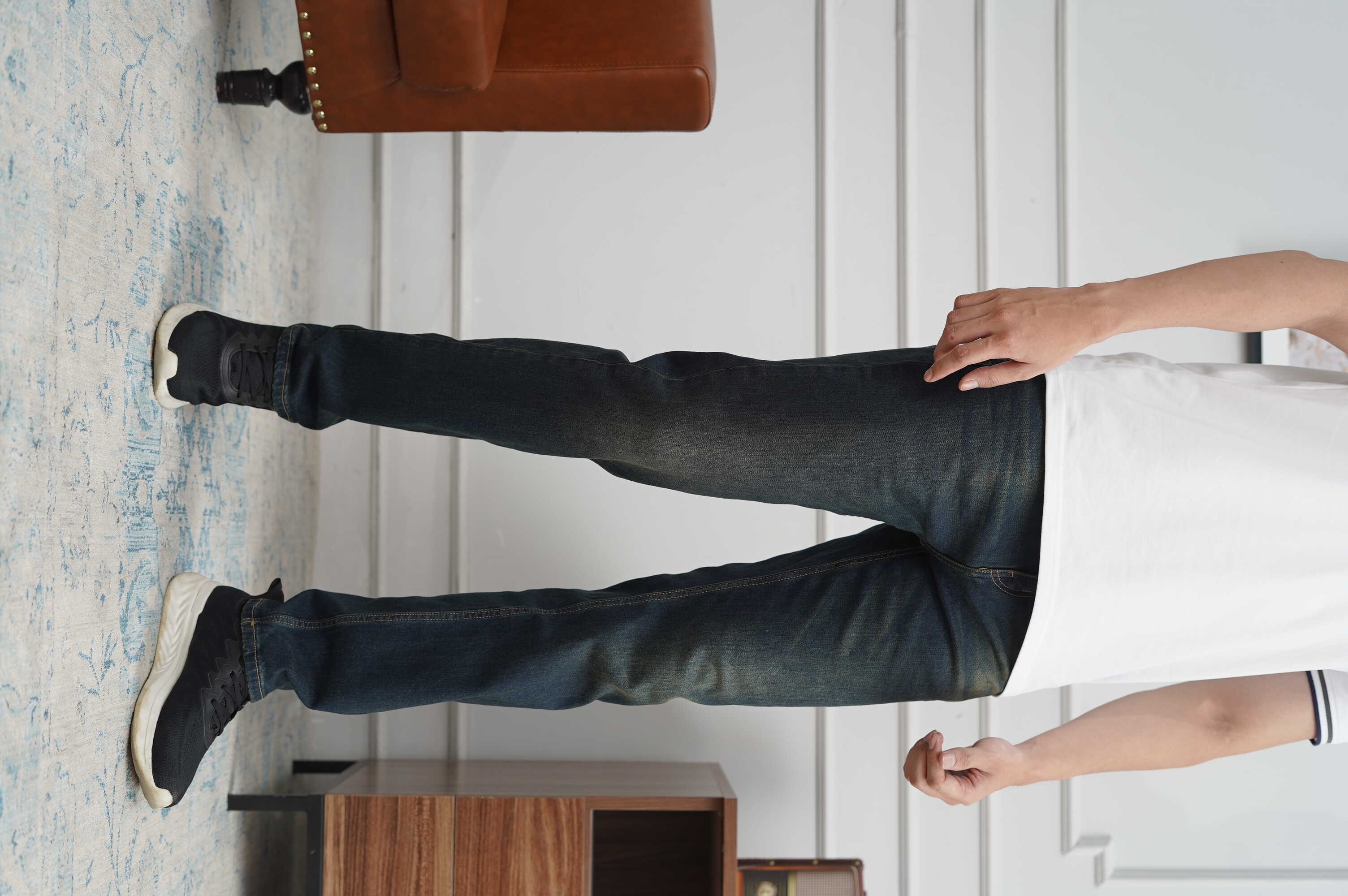 Quần jean nam xanh đậm JONATHAN QJ030 vải denim cao cấp co dãn nhẹ 4 chiều, form dáng chuẩn đẹp, trẻ trung, hottrend