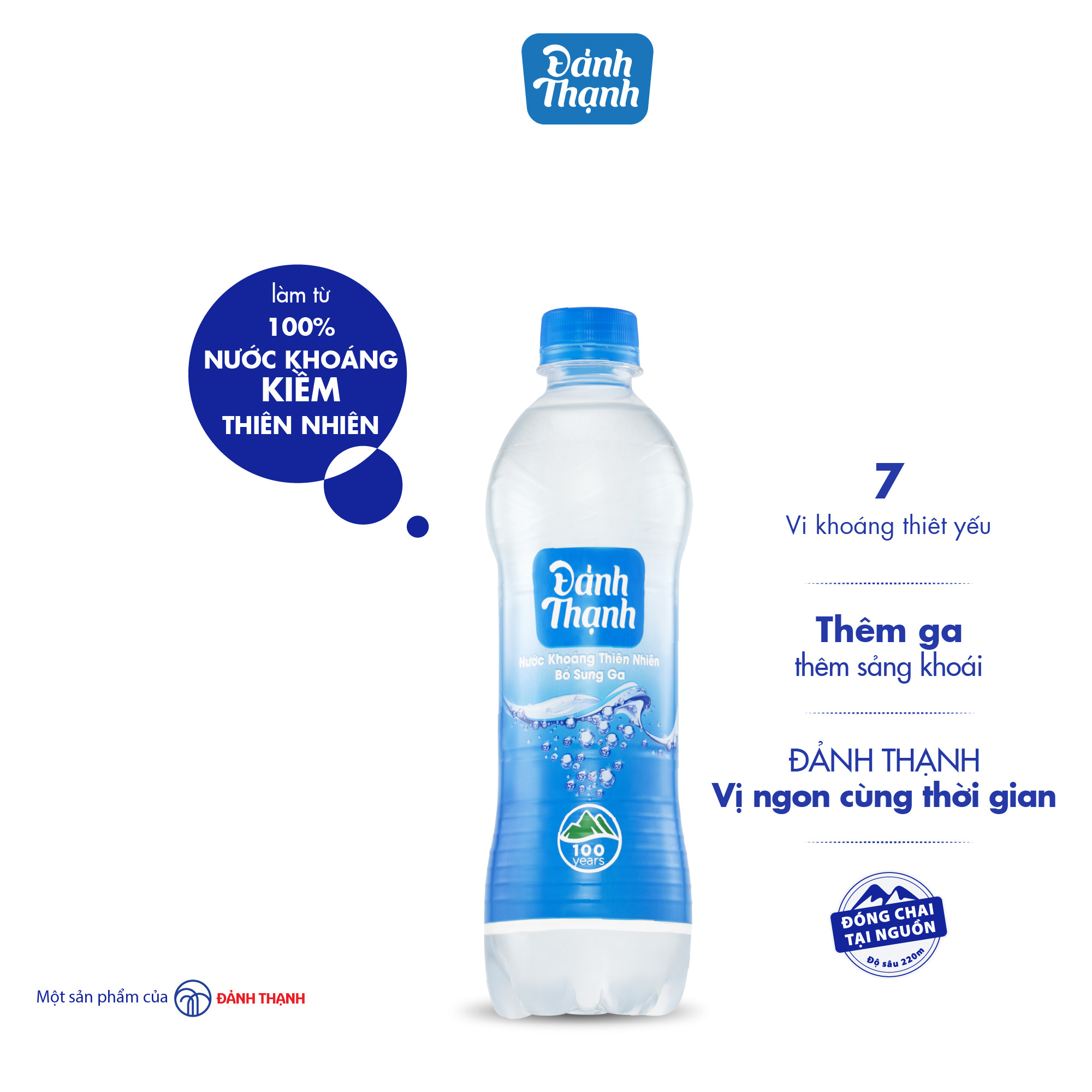 Thùng 24 chai Nước Khoáng Thiên Nhiên Có Ga Đảnh Thạnh 430ml (Đảnh Thạnh Lạt)