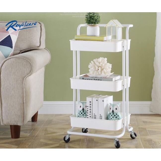 Kệ sắt đa năng 3 tầng có bánh xe