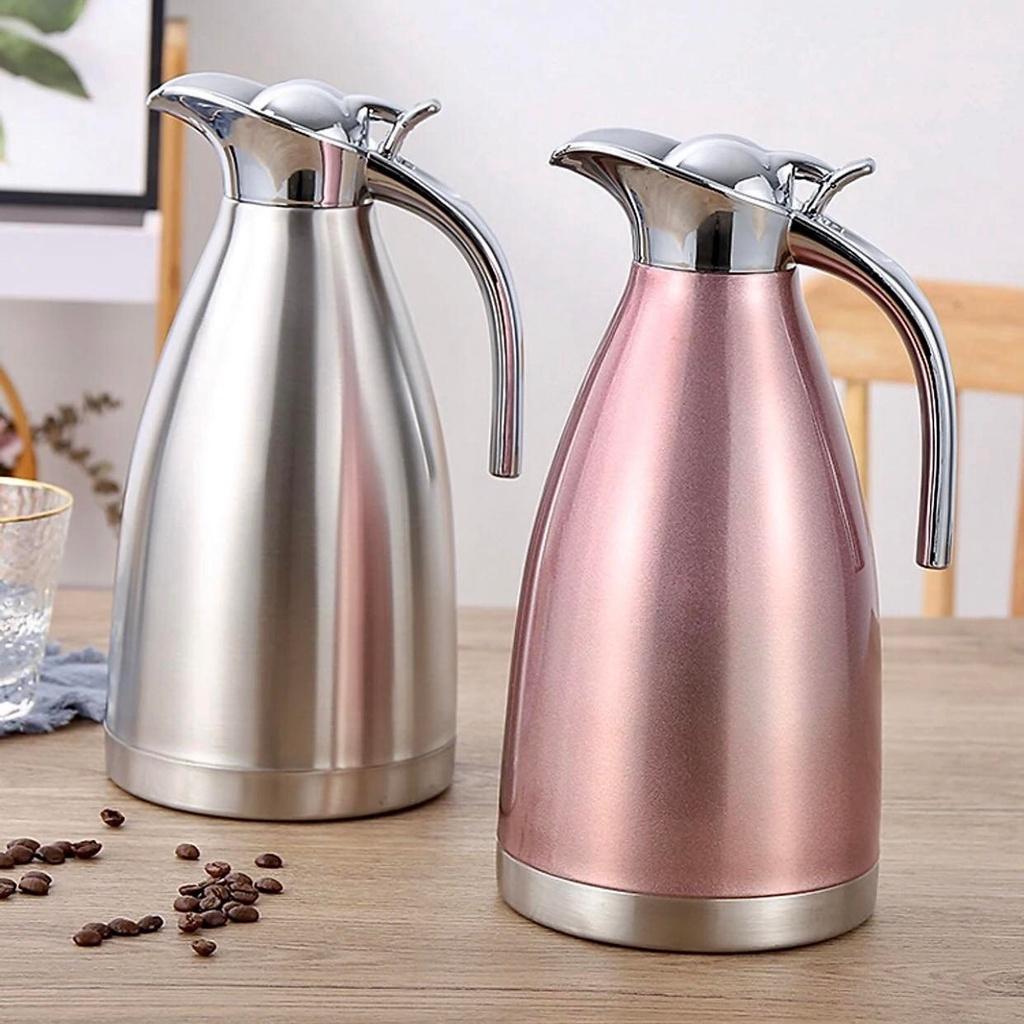 PHÍCH ĐỰNG NƯỚC INOX GIỮ NHIỆT NÓNG LẠNH THỂ TÍCH 2 LÍT CÓ QUAI RÓT MỎ VỊT TIỆN DỤNG