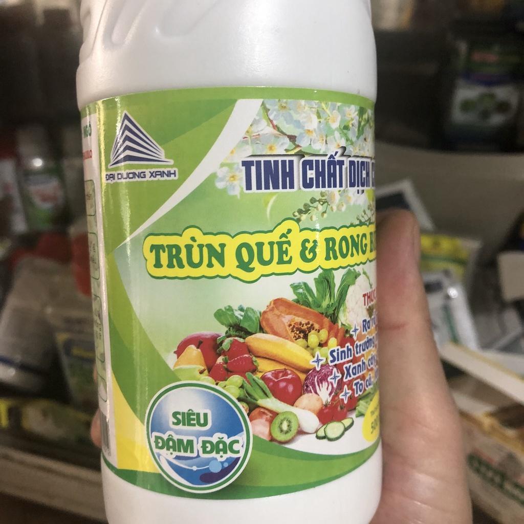 Phân bón dịch trùn quế rong biển nguyên chất 500ml, giúp to củ, lớn quả, cây ra rễ mạnh, xanh cây, tốt lá