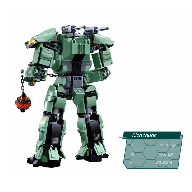 Đồ chơi Lắp ráp Cinder Partisan, Sluban 1153 Pacific Rim, Xếp hình thông minh, Mô hình Người máy bảo vệ Trái Đất