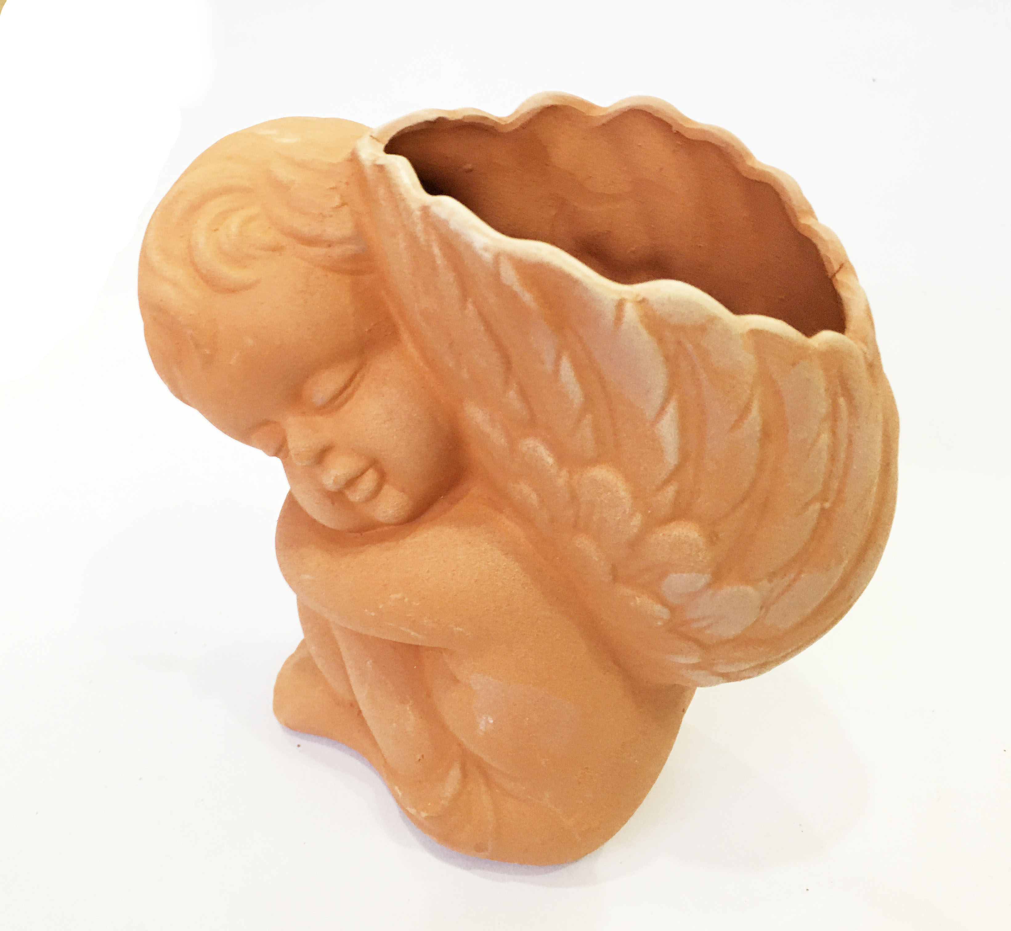 Chậu đất nung Thiên Thần Nhỏ vintage , chậu có lỗ, trồng bonsai, cây cảnh, sen đá, trang trí sân vườn