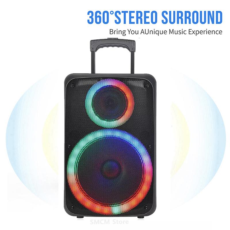 Đỉnh công suất 1500W Super Large Outdoor Loa loa 12 inch 40W Power Party Party với âm thanh điều khiển từ xa micro với micrô Color: 8 inch NDR-2680