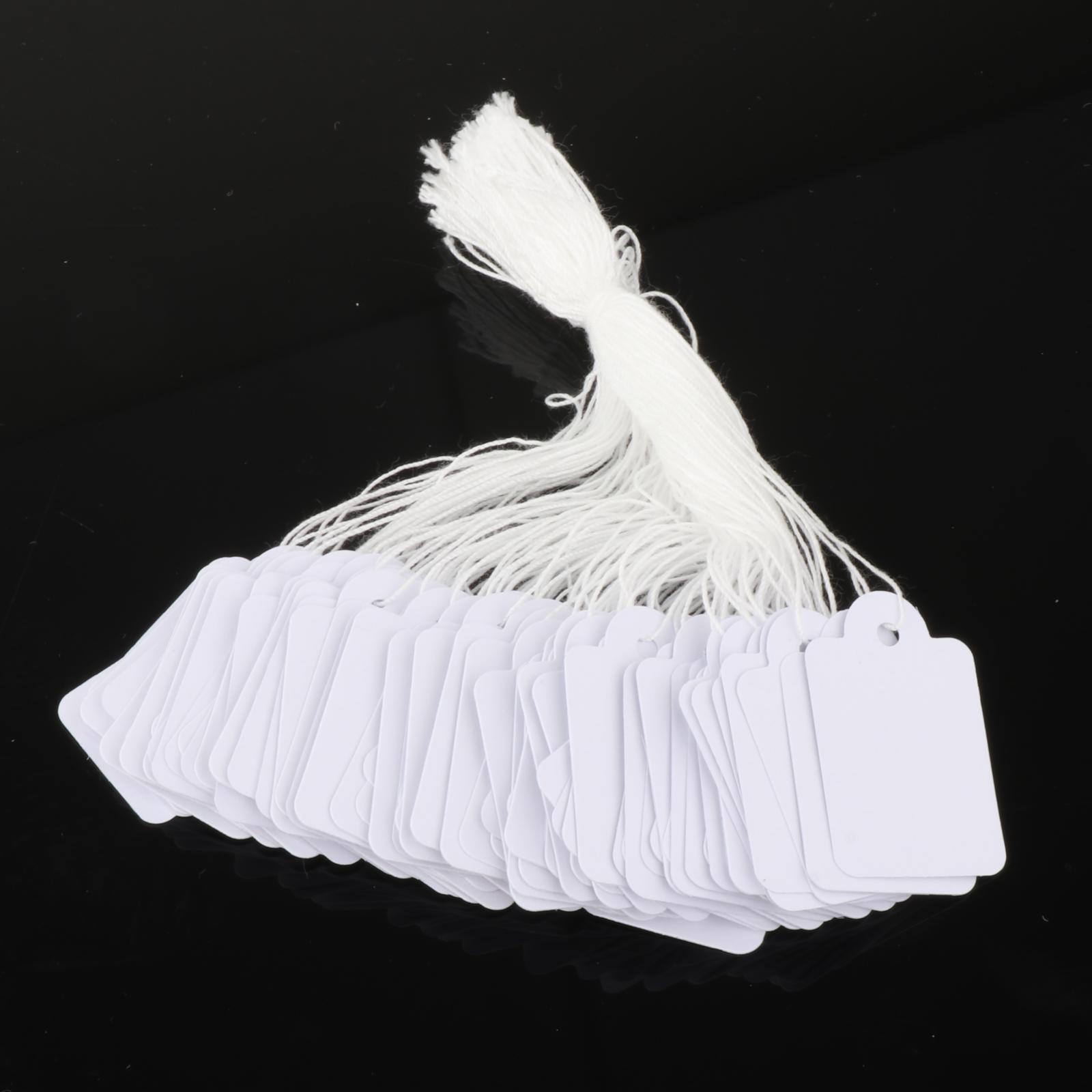 100 Pieces Paper Tags with String Attached Price Hanging Labels for Birthday
