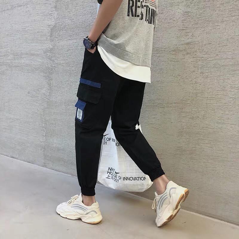 Quần Jogger kaki Túi Hộp Unisex Túi Hộp Xanh, Nam Nữ Ulzzang Dưới 75kg