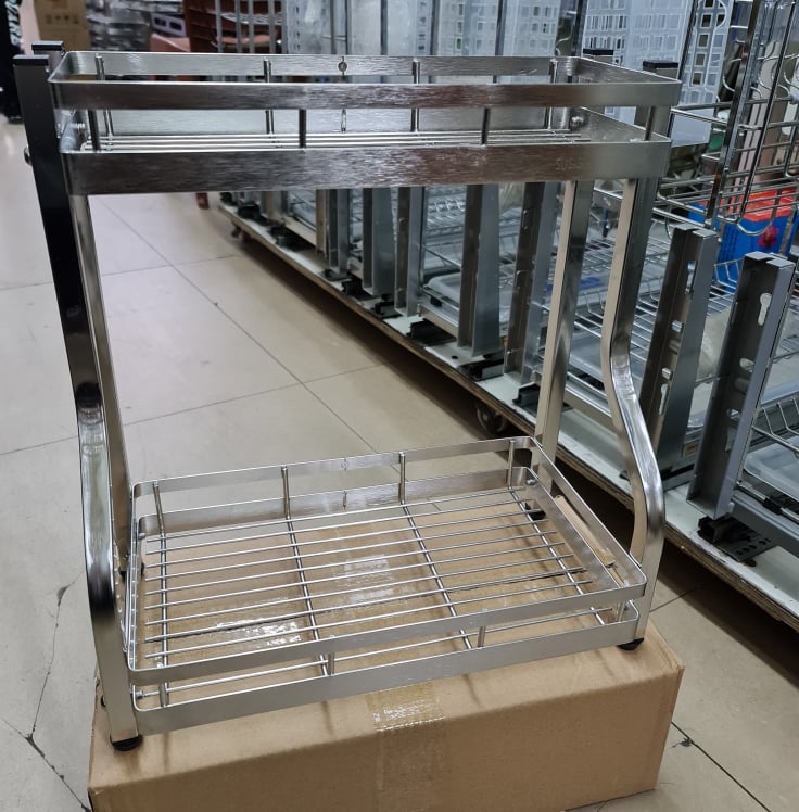 SUS304 / INOX304 KỆ GIA VỊ 2 TẦNG ĐẶT BÀN INOX XƯỚC