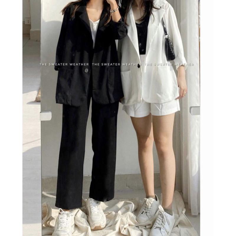 Áo vest blazer chất voan đũi mỏng cực mát