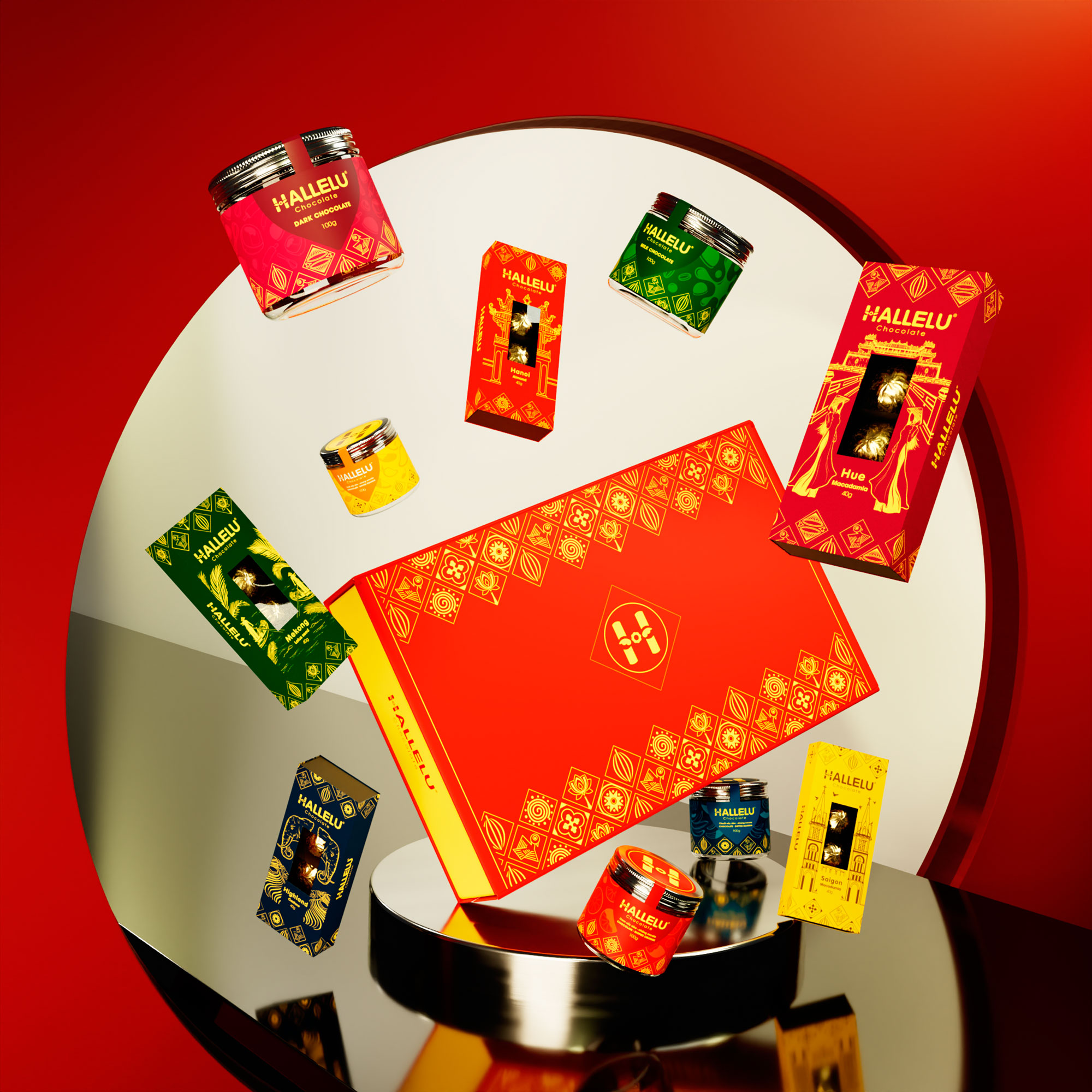 Bộ quà tặng socola 10 món &quot; Việt Nam Gấm Hoa &quot; cực sang trọng và giá trị