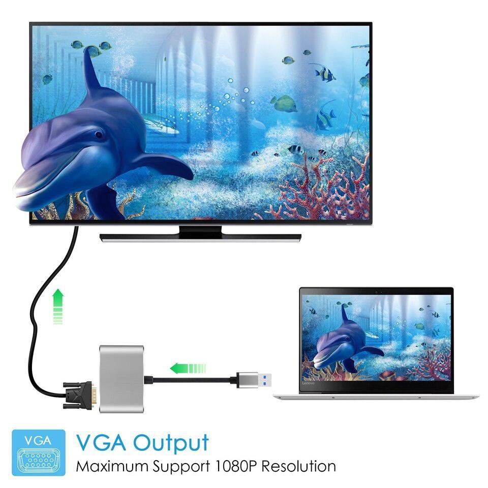 Đầu chuyển đổi usb sang Hdmi Vga Hd 1080P 2 trong 1 tiện dụng