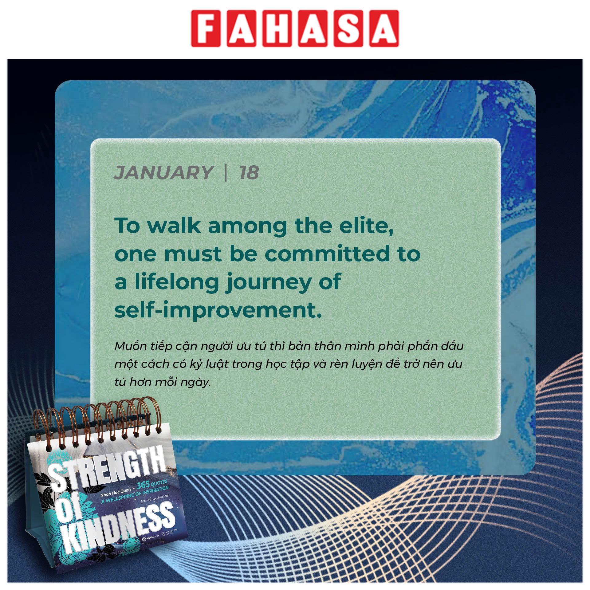 Lịch Bàn - Sức Mạnh Của Lòng Tử Tế - 365 Quotes Truyền Cảm Hứng Song Ngữ Việt - Anh - Tặng Kèm Bút Bi Thiên Long