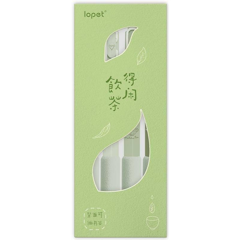 Hộp 4 Bút Gel Lopet Cao Cấp Mực Đen Ngòi 0.5mm Có Đệm Tay Màu Pastel Siêu Xinh - VPP Thiên Ái