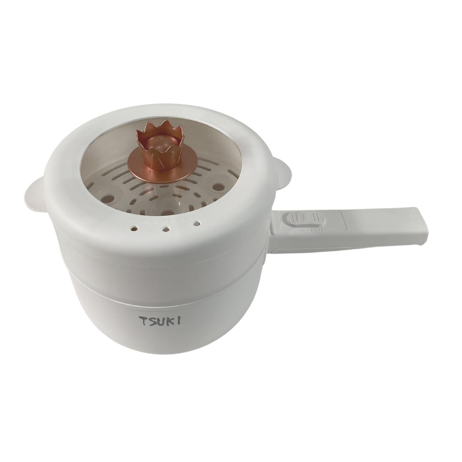 Nồi điện mini TSUKI TS-6332 nồi nấu đa năng 2 tầng, dung tích 1.6L, tự động ngắt điện - Hàng chính hãng