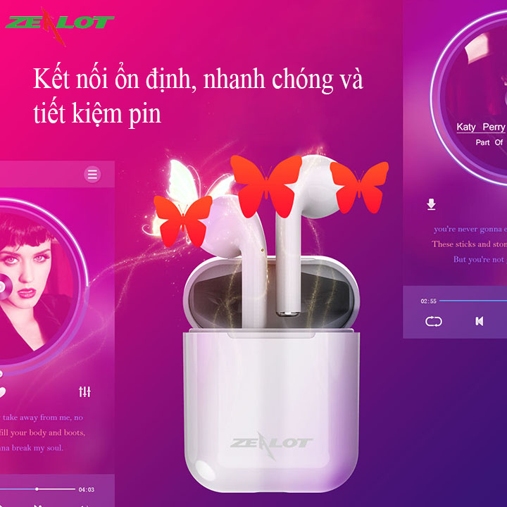 Tai nghe bluetooth Zealot không dây hàng chính hãng kết nối với điện thoại iphone,samsung,xiaomi dành cho cả nam và nữ