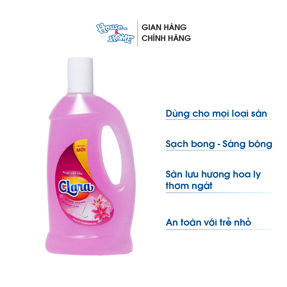 Nước lau sàn Clara hương hoa ly chai 1L