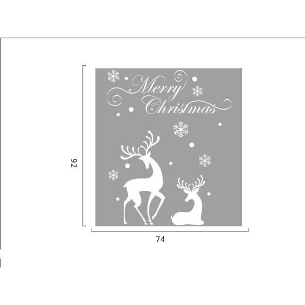 Decal trang trí tường Noel - Đôi Nai Trắng quyến rũ mùa giáng sinh