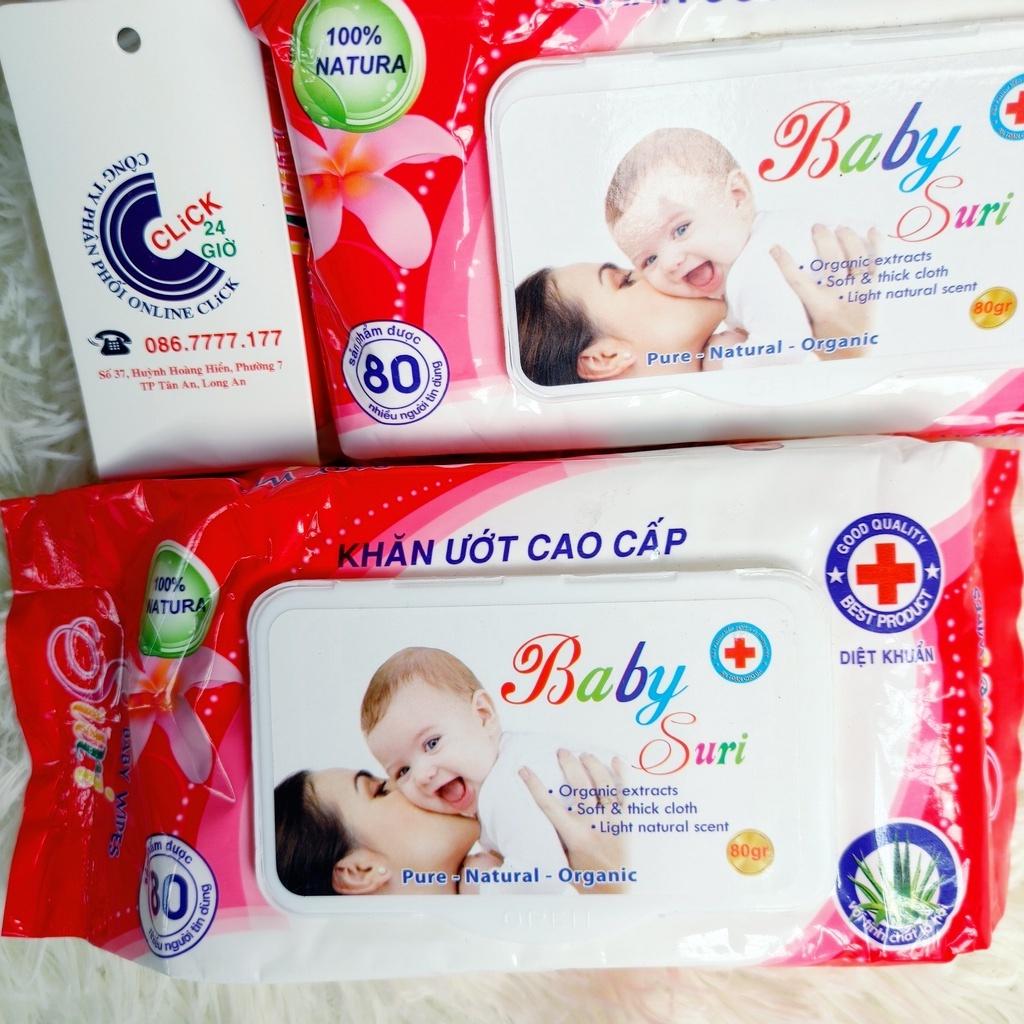 Combo 2 Gói khăn ướt Baby Suri loại không mùi không gây dị ứng kích ứng da - Nhẹ nhàng an toàn với làn da