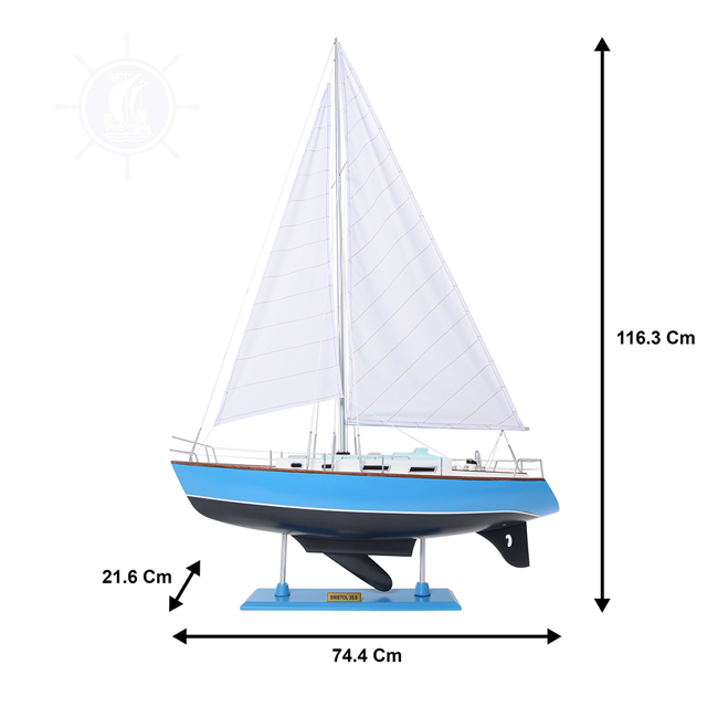 Mô Hình Thuyền Buồm Bristol 35.5 Bằng Gỗ Dùng Để Trưng Bày Trang Trí Dài 74 Cm