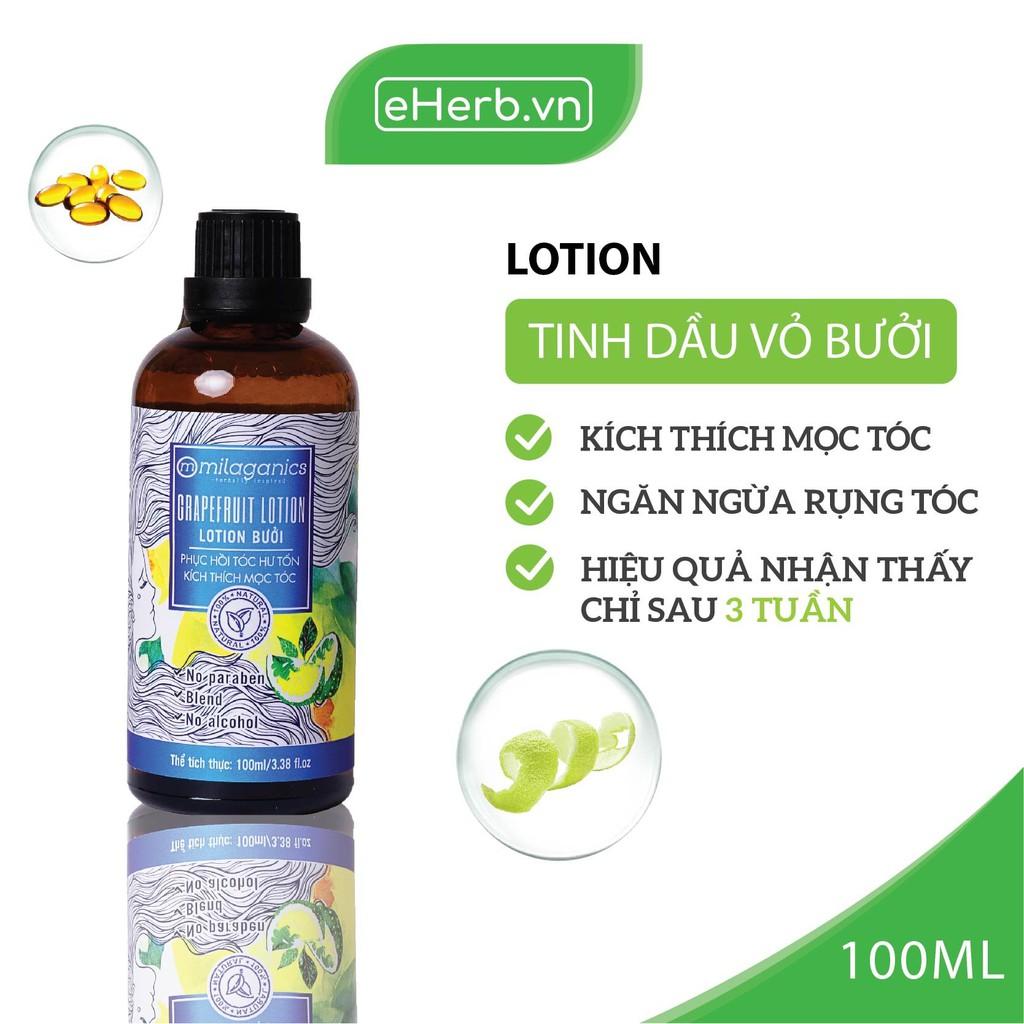 Lotion Bưởi Kích Thích Mọc Tóc &amp; Ngừa Rụng Tóc Từ Tinh Dầu Bưởi Nguyên Chất MILAGANICS 100ml (Chai)