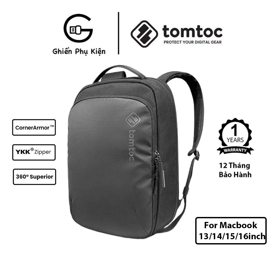 Balo Tomtoc Premium Lightweight Business Corner Armor For Macbook 16inch - Hàng Chính Hãng