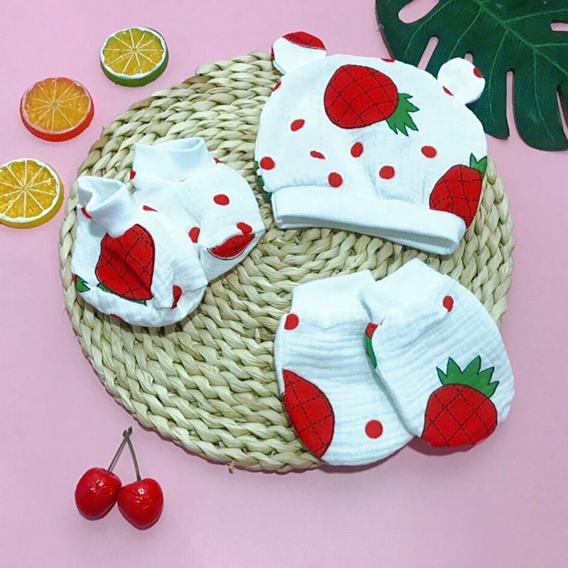 Set mũ và bao tay chân sơ sinh Wooji