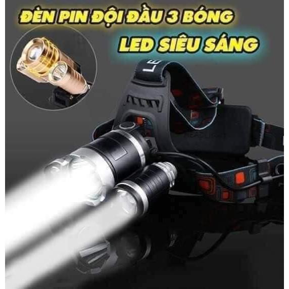 Đèn pin đội đầu 3 bóng siêu sáng