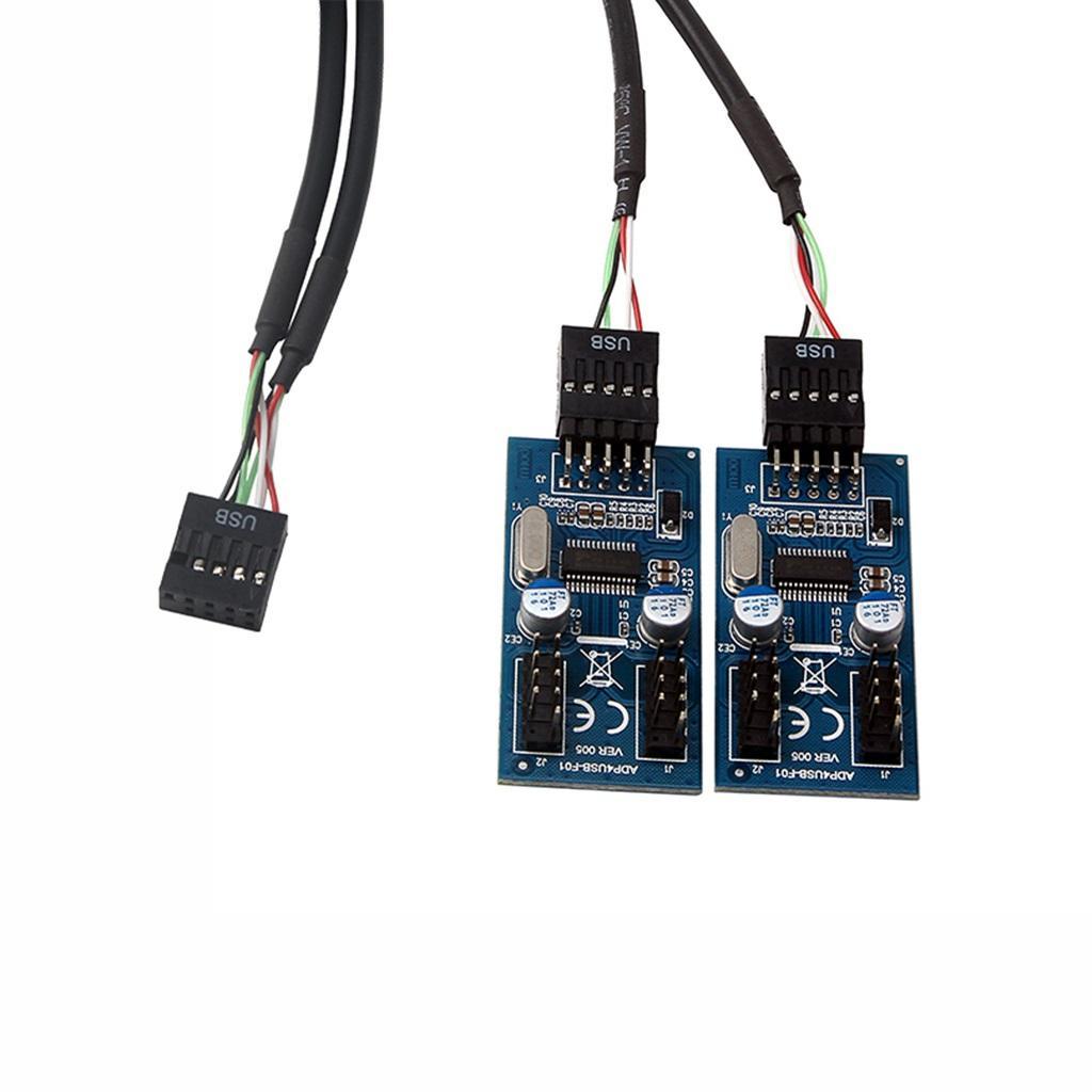 2X Motherboard Header Multiplier 9 Pin USB 2.0 9Pin 1