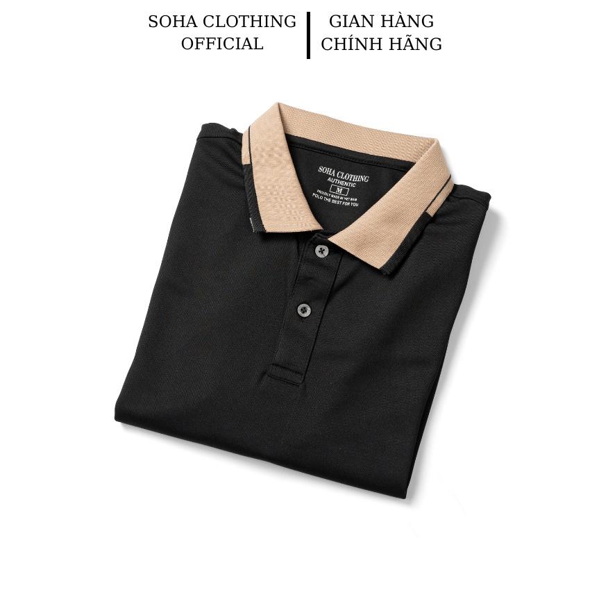Áo Thun Polo Nam Basic TRƠN cổ phối vải Cá Sấu chuẩn form,hình in sắc nét, POLO T 22-SoHa Clothing