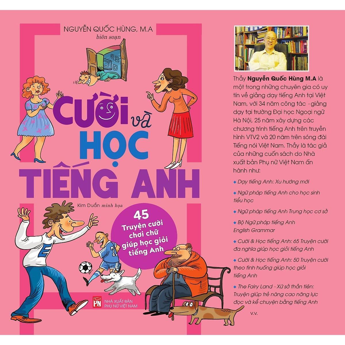 Sách - Cười Và Học Tiếng Anh - 45 Truyện Cười Chơi Chữ Giúp Học Giỏi Tiếng Anh - NXB Phụ Nữ