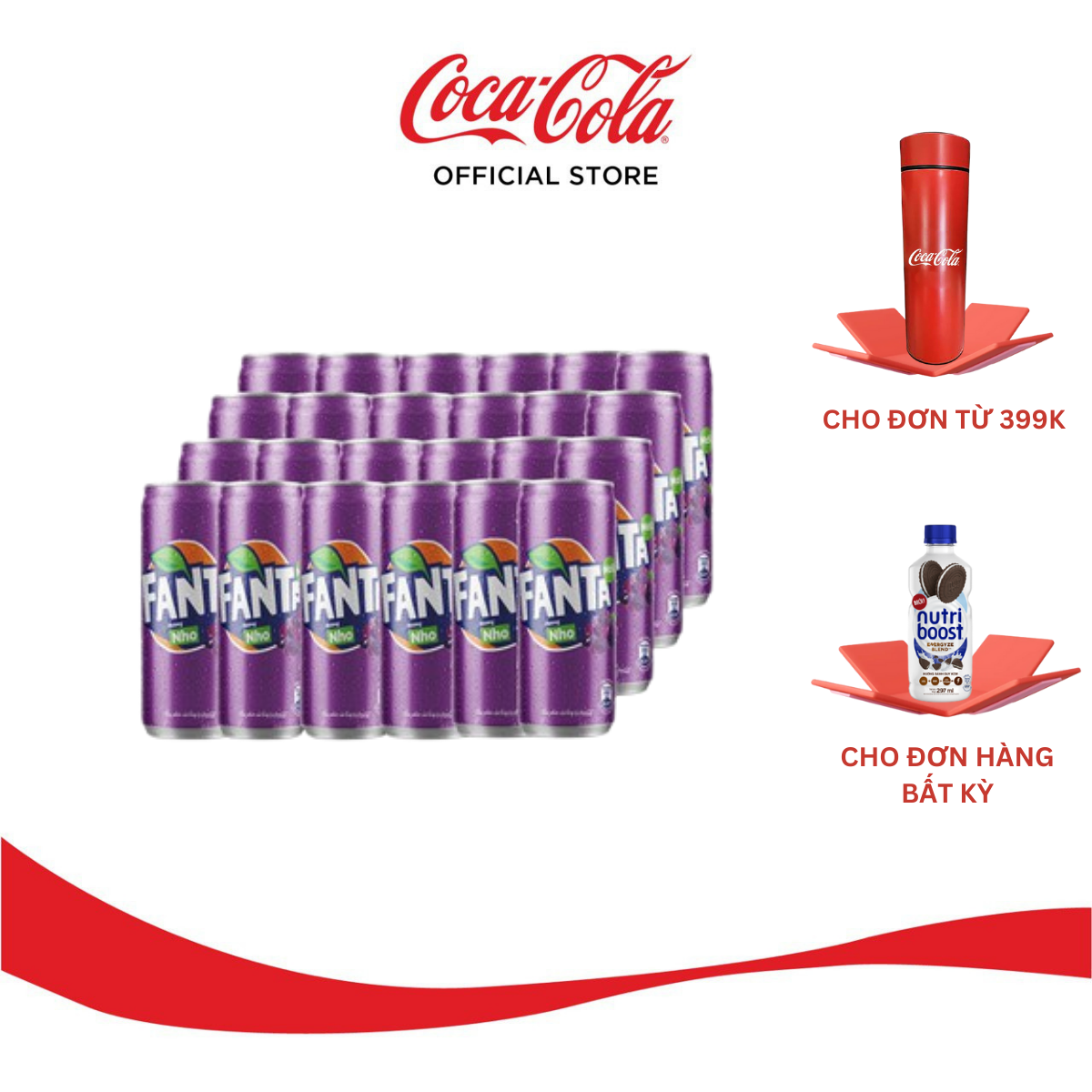 Thùng/lốc 24 Lon Nước Ngọt Giải Khát Có Gas Fanta Nho 320ml/Lon Sale 4.4 Coca-Cola Official Store