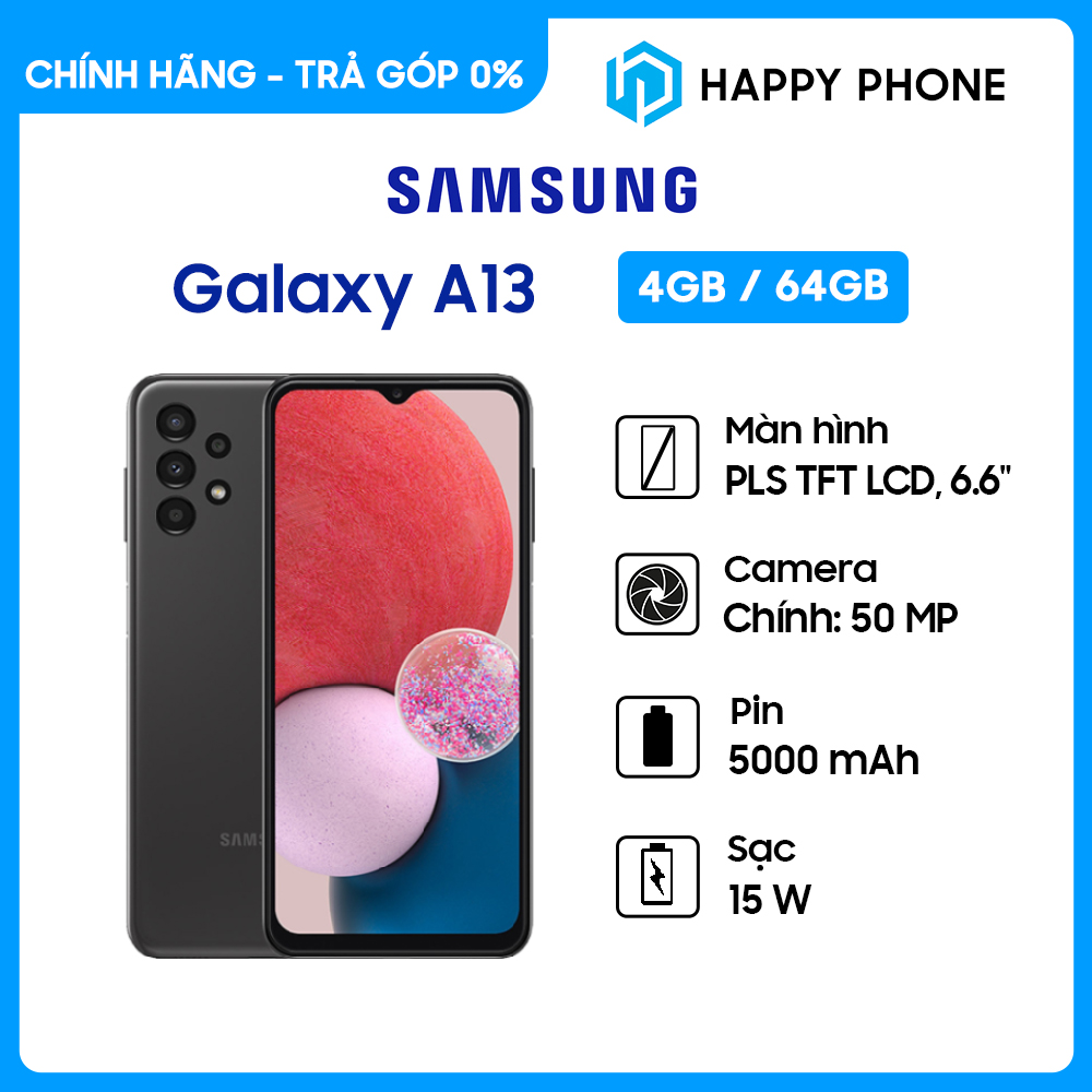 Điện thoại Samsung Galaxy A13 (4GB/64GB) - Hàng chính hãng - Đã kích hoạt bảo hành điện tử