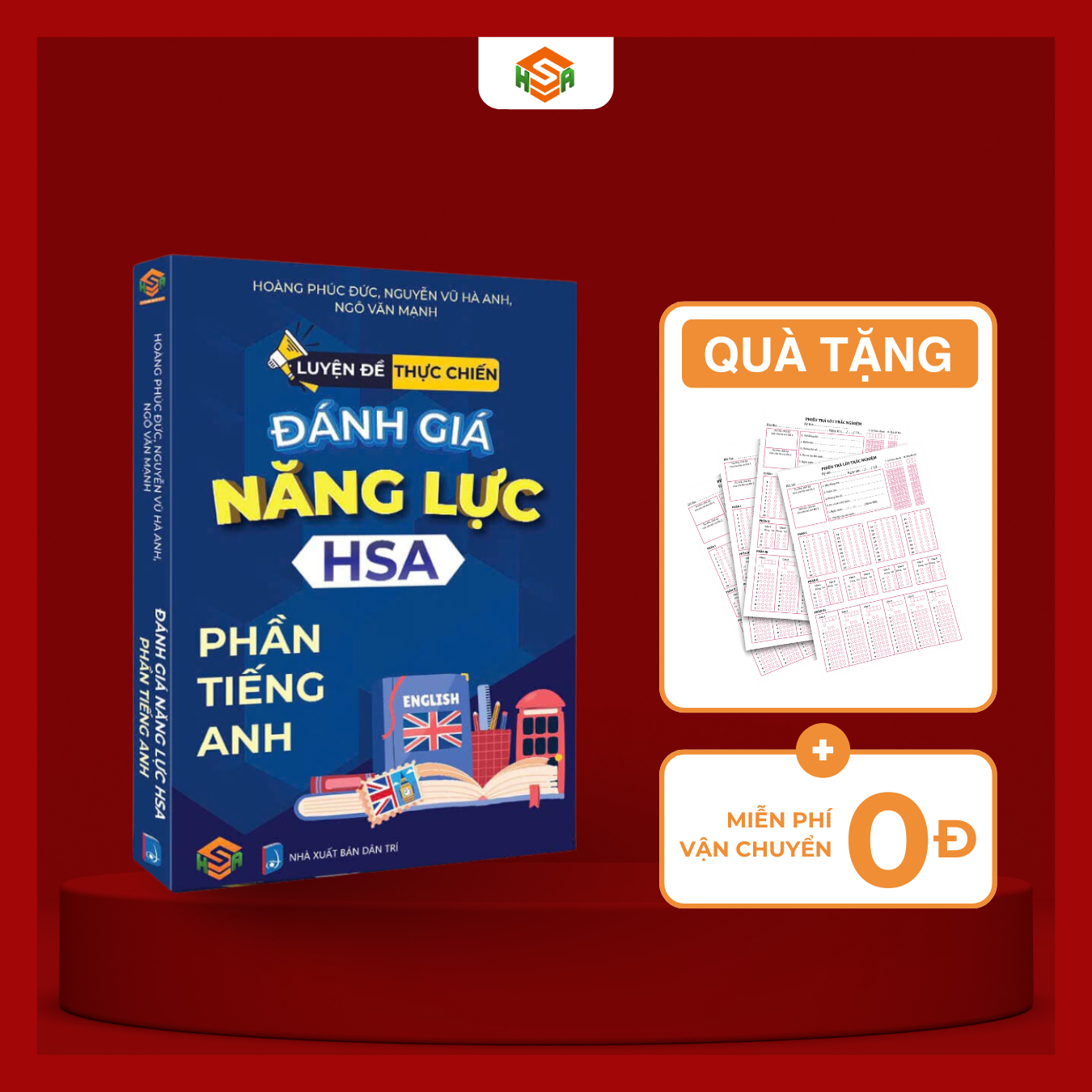 [HSA 2025] Combo 4 Sách luyện đề thực chiến đánh giá năng lực HSA (Định tính + Định Lượng + Khoa Học + Tiếng Anh)