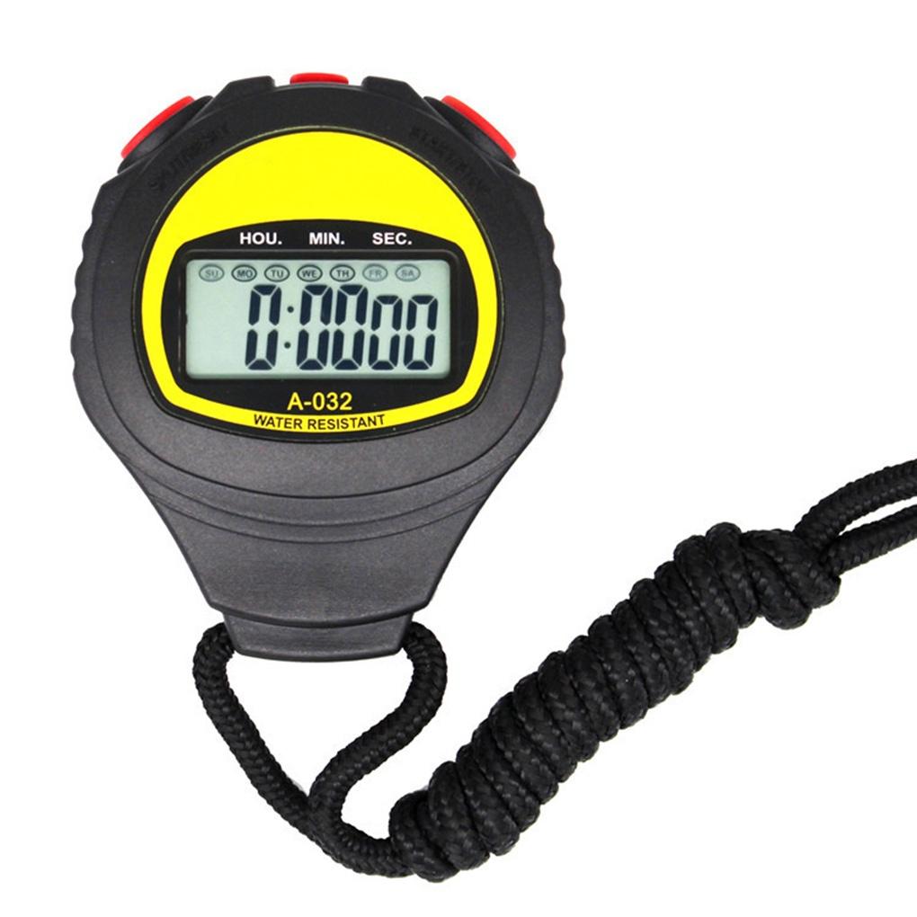 Pack of 2 Stopwatch Digital Display Electronic Waterproof Kitchen Cooking Timer Handheld Skiing Stop Watch withELEN