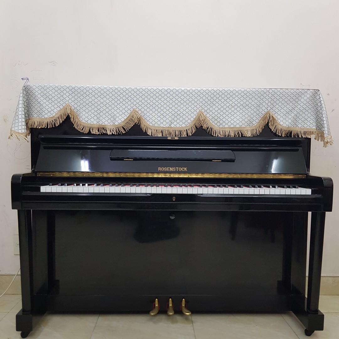 Khăn phủ đàn Piano mẫu xám kim tuyến