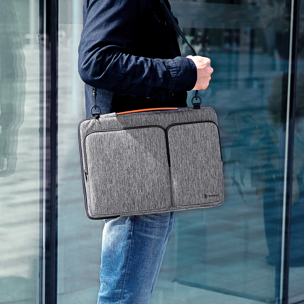 TÚI ĐEO TOMTOC 360* SHOULDER BAGS MACBOOK PRO 15″/MACBOOK 16″ GRAY- HÀNG CHÍNH HÃNG