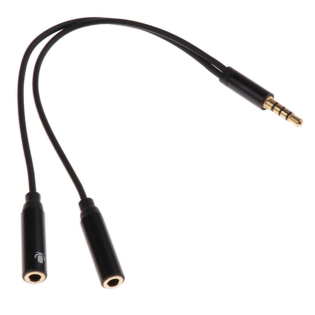 3.5mm Male to 2 Female Audio Adapter Cable for Guitar Amplifier Amp Parts