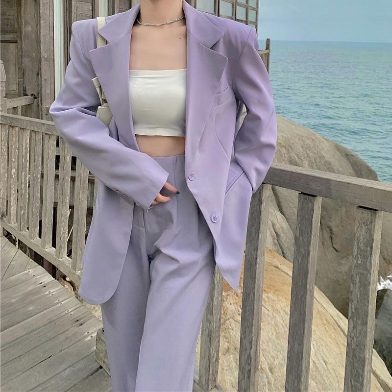 Set đồ Áo Blazer nữ + quần ống xuông phong cách hàn quốc mẫu mới đẹp mã TT01