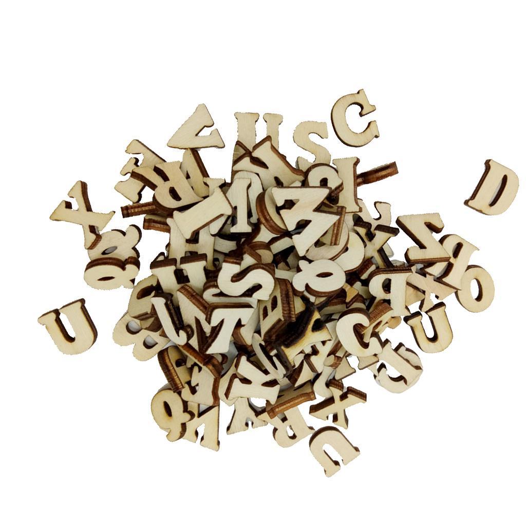 12-30pack 100pcs Mixed Alphabet Wooden Pieces Embellishments for Crafts