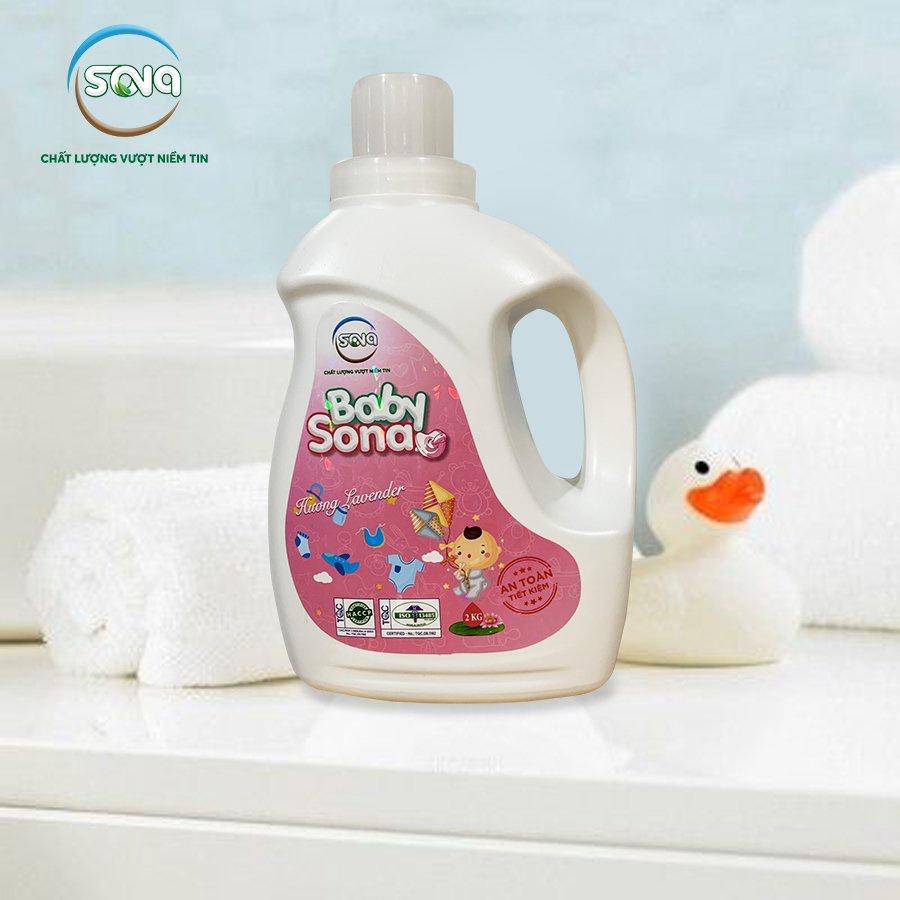 Nước giặt sinh học cho trẻ sơ sinh BABY SONA 2kg TIEMTAPHOASONA thành phần hữu cơ thơm lâu an toàn cho bé