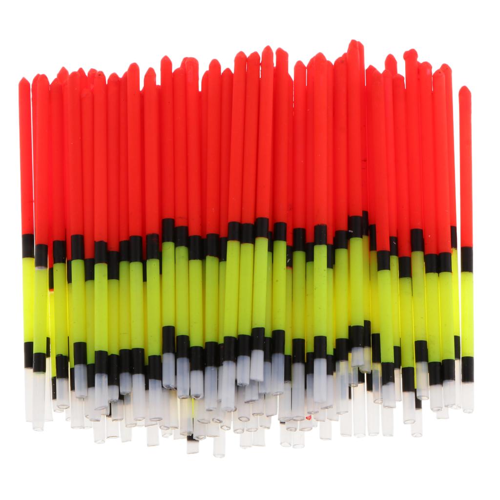 100pcs Plastic Fishing Float Vertical Buoy Long Tail Floating Stick Tube 2