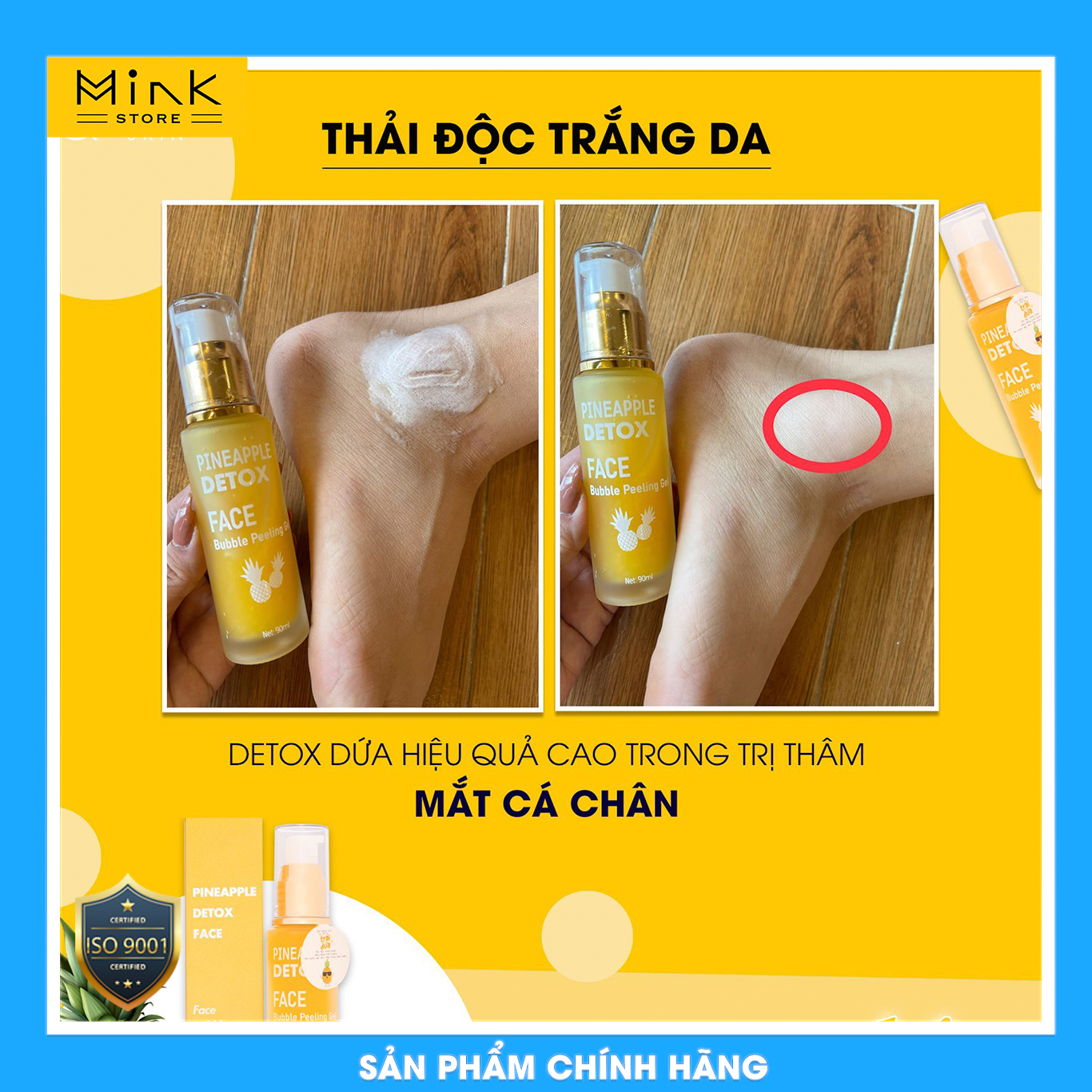 Detox Thải Độc Dứa Queenie Skin Làm Sạch Bụi Bẩn, Độc Tố, Se Khít Lỗ Chân Long Dưỡng Ẩm, Trắng Da, Giảm Nếp Nhăn, Ngăn Ngừa Lão Hóa - 90 ml - Hàng Chính Hãng