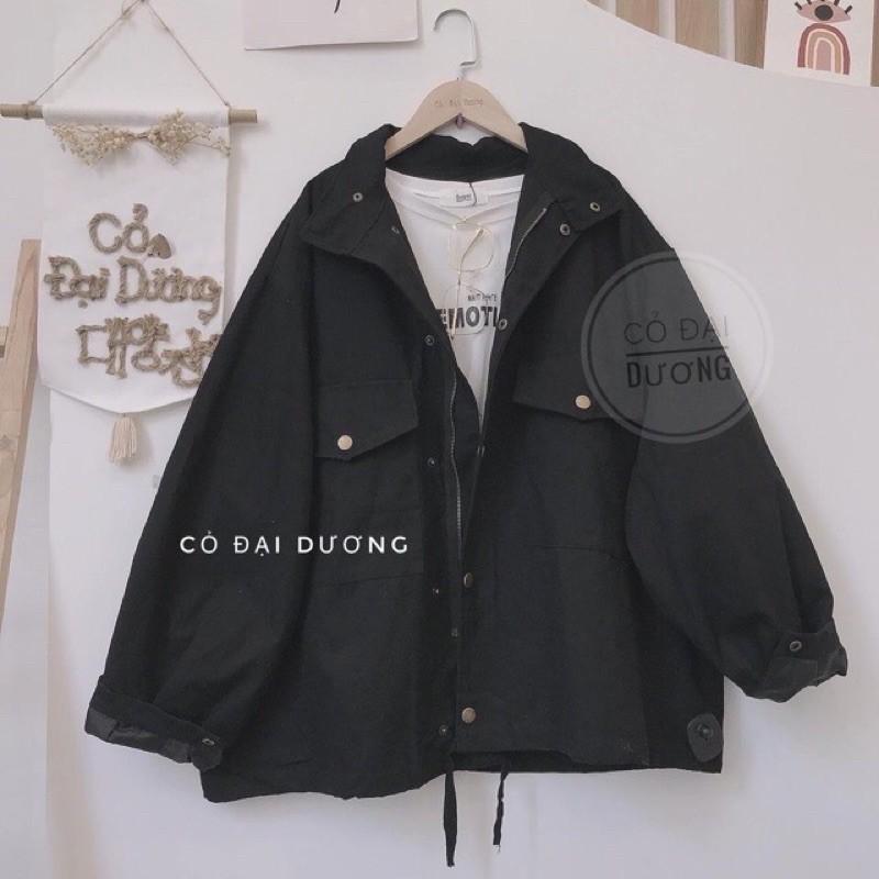 Áo khoác kaki oversize dáng siêu to khổng lồ K01A, kèm ảnh thật trong phần phân loại