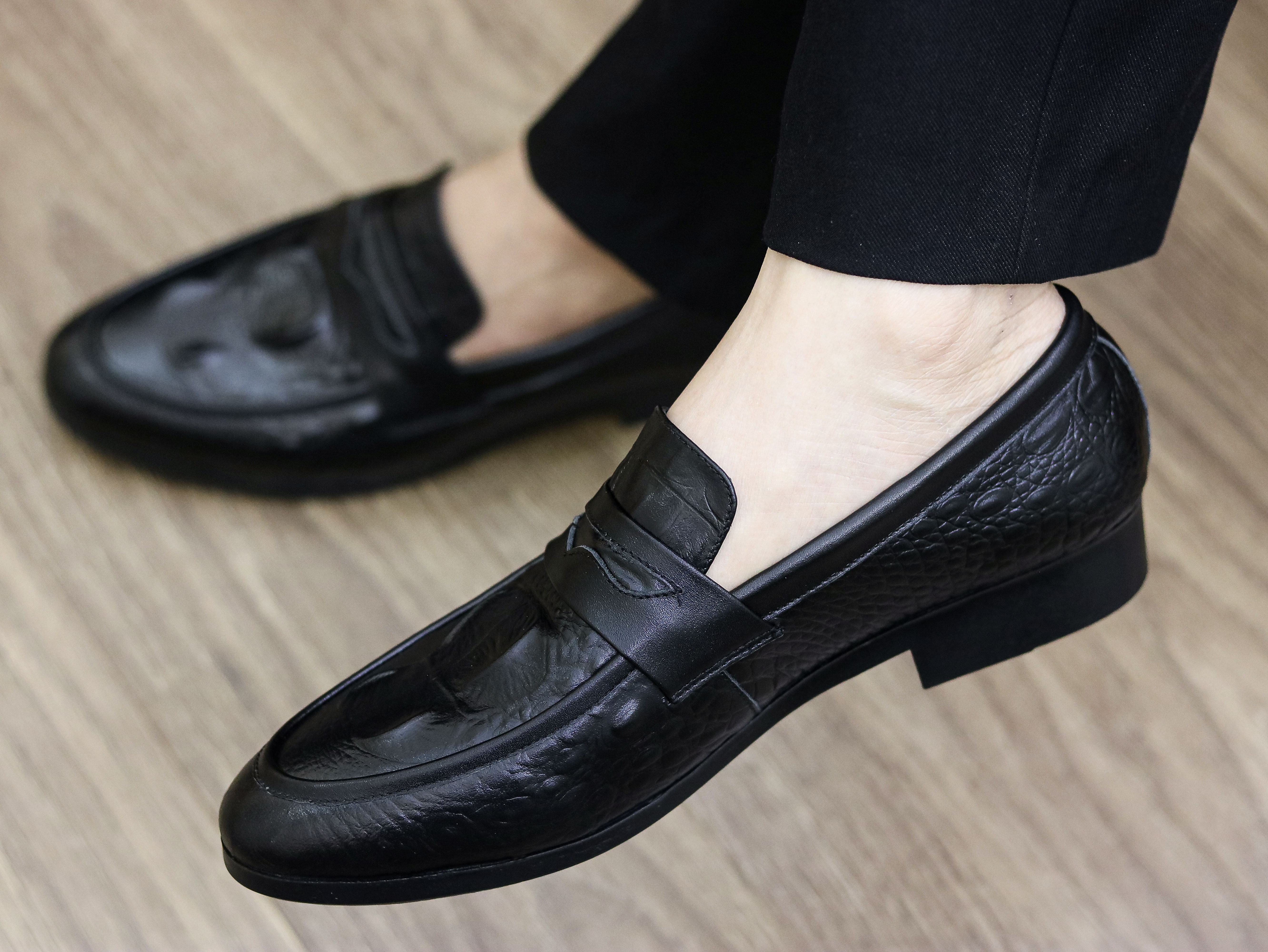 GIÀY LƯỜI NAM - ĐẾ CAO 3CM - CHẤT DA PU CAO CẤP NGANG DA BÒ - MÃ L179 - HÀNG VIỆT NAM